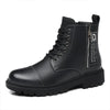 MEN'S RETRO BLACK WORKER STYLE LACE-UP BOOTS 61379377S