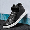 MEN'S CASUAL SPORTS PATENT LEATHER MID-TOP SNEAKERS 95732639S