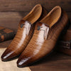 MEN'S SQUARE TOE RETRO CROCODILE PATTERN SLIP-ON DRESS SHOES 22656279S