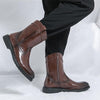 MEN'S ROUND TOE SOLID COLOR RETRO SIDE ZIPPER BOOTS 27338413YL