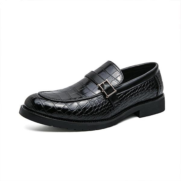 MEN'S CASUAL STONE PATTERN BUCKLE DECORATED DRESS SHOES 82563835S