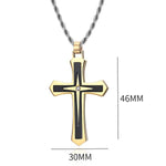 MEN'S TITANIUM STEEL CASUAL CROSS NECKLACE 31311820YL