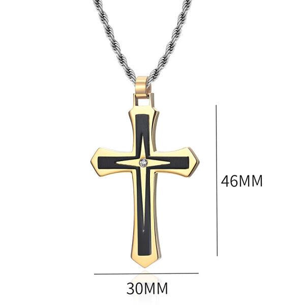 MEN'S TITANIUM STEEL CASUAL CROSS NECKLACE 31311820YL