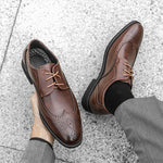 MEN'S BUSINESS ELEGANT CARVED LACE-UP DRESS SHOES 14193615S