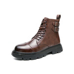 MEN'S CASUAL AND VERSATILE ZIPPER WORK LACE BOOTS 81878133S