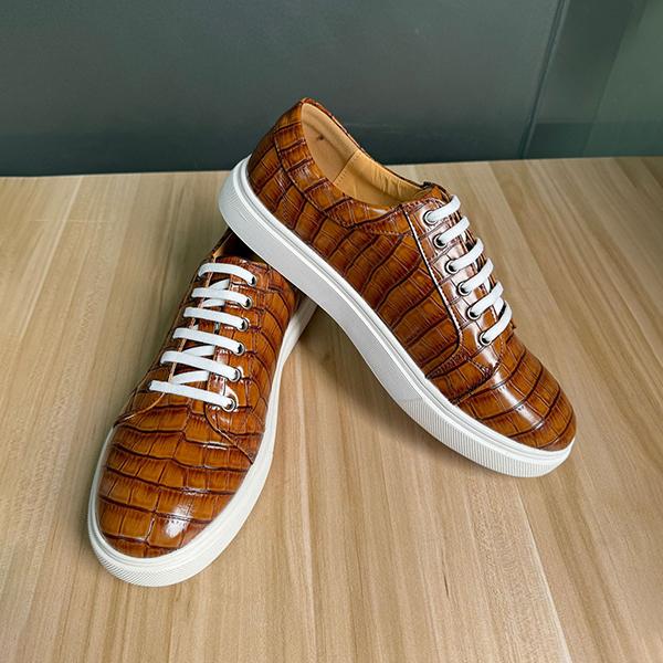 MEN'S STONE PATTERN LACE-UP CASUAL SNEAKERS 29660281S