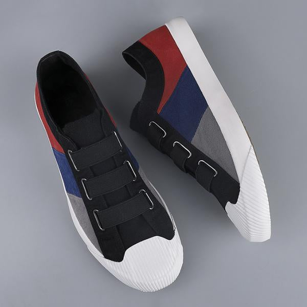 MEN'S CASUAL CONTRAST COLOR SLIP-ON CANVAS SHOES 76427249S