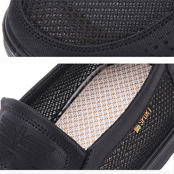 MEN'S FABRIC PERFORATED BREATHABLE ROUND TOE CASUAL SHOES 53120958YL