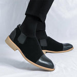 MEN'S SUEDE PATCHWORK SLIP-ON ANKLE BOOTS 12557788S