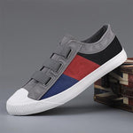 MEN'S CASUAL CONTRAST COLOR SLIP-ON CANVAS SHOES 76427249S