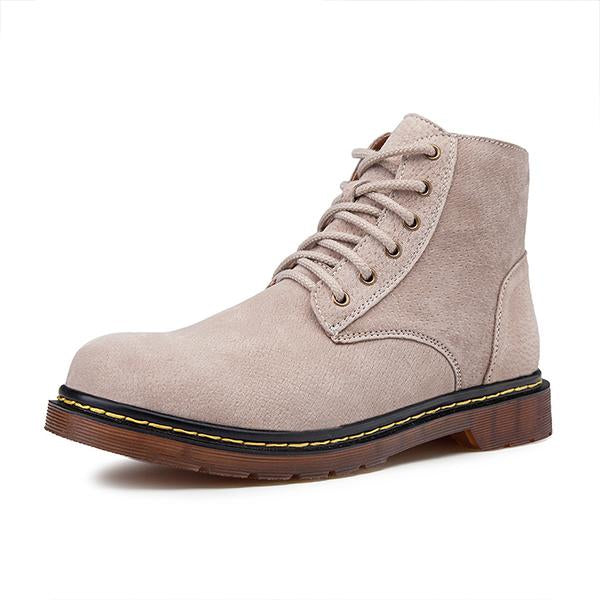 MEN'S RETRO RUBBER SOLE WEAR-RESISTANT LACE-UP BOOTS 70436186S