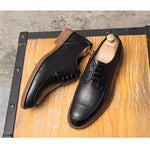 MEN'S ELEGANT LACE UP HIGH-QUALITY LEATHER FORMAL BUSINESS LEATHER SHOES 02851068YL