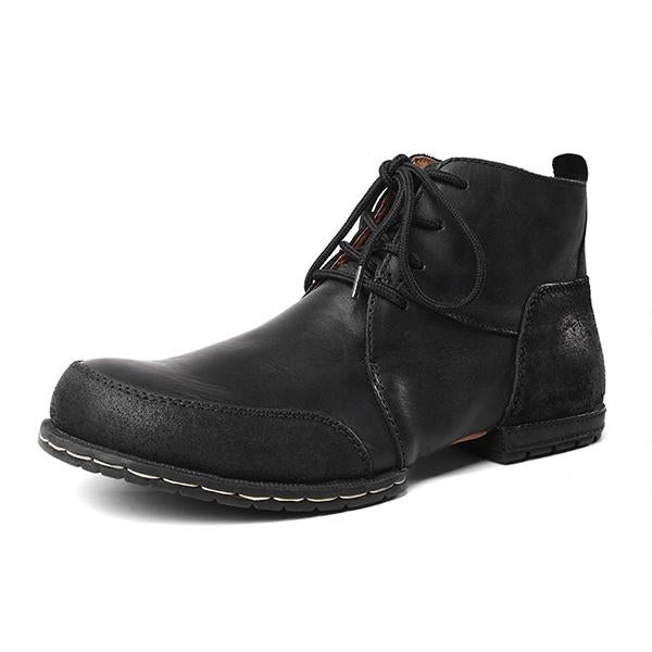 MEN'S CASUAL ROUND TOE ANKLE LACE-UP BOOTS 59536548S