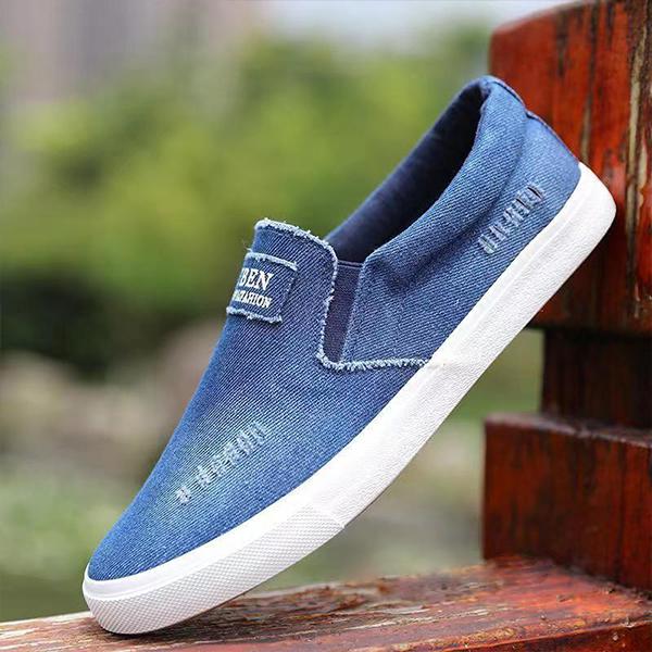 MEN'S DISTRESSED DENIM SLIP-ON SHOES 12823105S