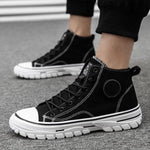 MEN'S CASUAL LACE-UP HIGH-TOP CANVAS SHOES 34909320S