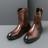 MEN'S SIDE ZIPPER CASUAL LEATHER BOOTS 81654890YL