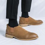 MEN'S SUEDE PATCHWORK SLIP-ON ANKLE BOOTS 12557788S