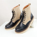 MEN'S CASUAL CONTRAST COLOR LACE-UP WORK STYLE BOOTS 20972198S