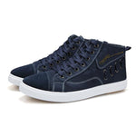 MEN'S RETRO CASUAL HIGH-TOP LACE-UP CANVAS SHOES 53276240S