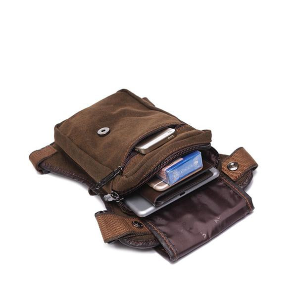 MEN'S RETRO CANVAS PORTABLE WAIST AND LEG BAG 39797444S