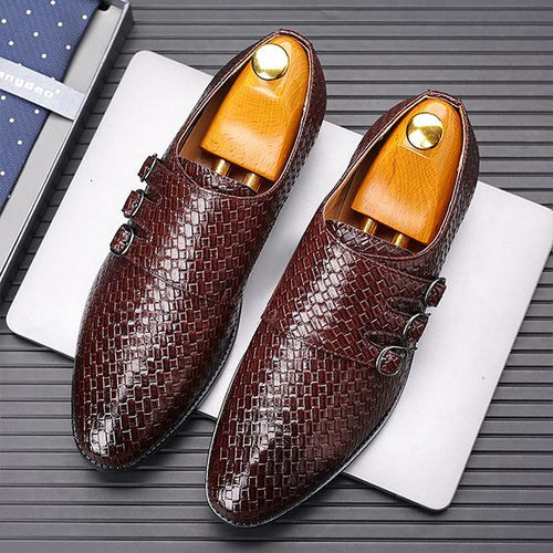 MEN'S STYLISH THREE-BUCKLE SLIP-ON MONK SHOES 19660246S