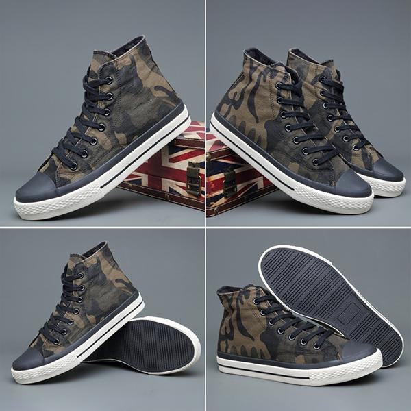 MEN'S CASUAL CAMOUFLAGE HIGH-TOP CANVAS SHOES 51837018S