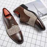 MEN'S CASUAL FASHION STITCHED BROGUE LEATHER SHOES 39700643S