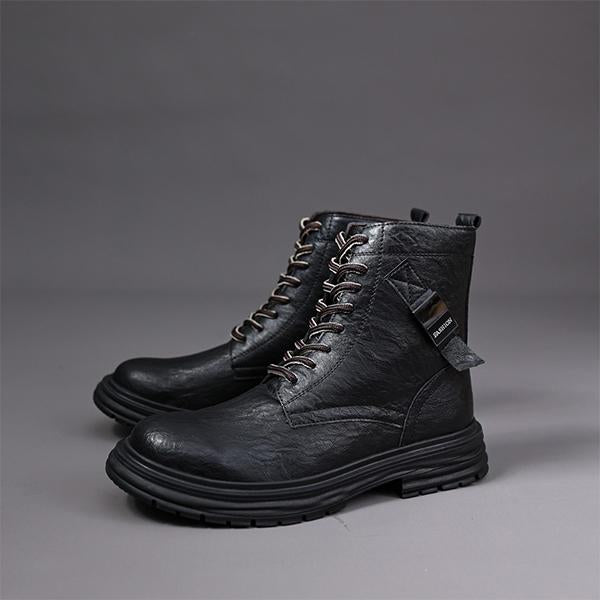 MEN'S RETRO LACE UP CASUAL LEATHER BOOTS 81247603YL