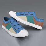 MEN'S CASUAL CONTRAST COLOR SLIP-ON CANVAS SHOES 76427249S