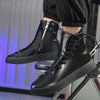 MEN'S CASUAL SHINY HIGH-TOP THICK-SOLED LACE-UP BOOTS 98144821S