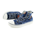 MEN'S CASUAL WASHED DENIM HIGH-TOP CANVAS SHOES 72208681S