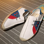 MEN'S LINEN HANDMADE STRAW CASUAL CANVAS SHOES 61344969S