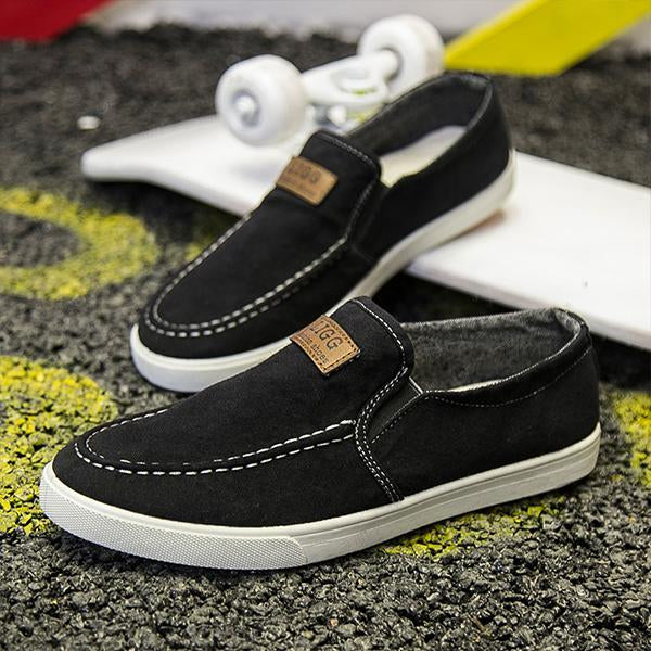 MEN'S RETRO NON-SLIP SLIP-ON CANVAS SHOES 46569144S