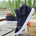 MEN'S RETRO CASUAL HIGH-TOP LACE-UP CANVAS SHOES 53276240S