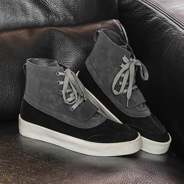 MEN'S HIGH-TOP SUEDE PATCHWORK CASUAL SNEAKERS 13790406S