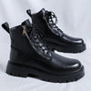 MEN'S FASHION THICK SOLE SIDE ZIPPER LACE-UP BOOTS 82155502S