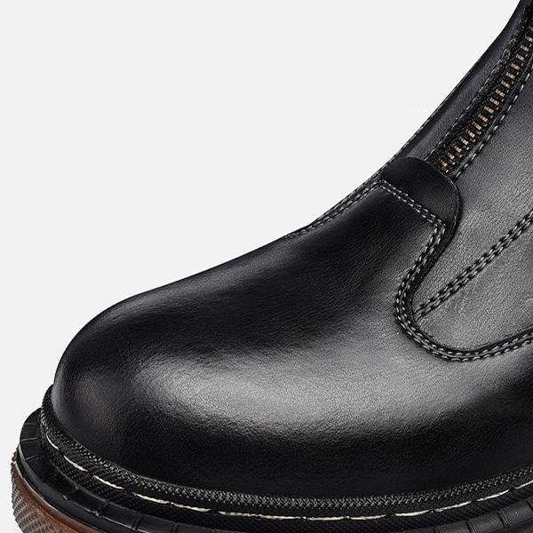 MEN'S THICK SOLED RETRO BOOTS WITH FRONT ZIPPER 69211001YL