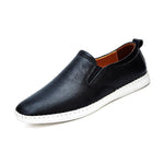 MEN'S CASUAL LOW-TOP SLIP-ON COWHIDE FLAT SHOES 97515147S