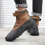 MEN'S CASUAL LACE-UP PLUSH COMBAT BOOTS 26534339S