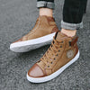 MEN'S CONTRAST COLOR LACE UP RETRO SHORT BOOTS 18053311S