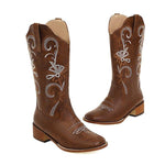 MEN'S SQUARE EMBROIDERED COWBOY BOOTS 73402939YL