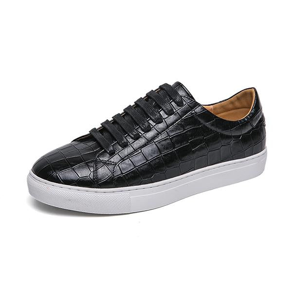 MEN'S CASUAL STONE PATTERN LACE-UP SNEAKERS 37736175S