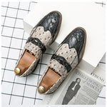 MEN'S RETRO CROCODILE PATTERN DESIGN CASUAL LEATHER SHOES 43307053YL