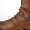 MEN'S PLEATED DESIGN ROUND TOE SIDE ZIPPER RETRO BOOTS 33922086YL