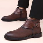 MEN'S CASUAL RETRO BELT BUCKLE BOOTIES 43610906S