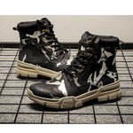 MEN'S STYLISH PRINTED LACE UP BOOTS 07190656YL