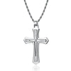 MEN'S TITANIUM STEEL CASUAL CROSS NECKLACE 31311820YL