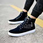 MEN'S CASUAL LETTER HIGH TOP CANVAS SHOES 34738690S