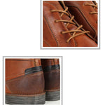 MEN'S CLASSIC RETRO LACE UP SHORT LEATHER BOOTS 84471063YL