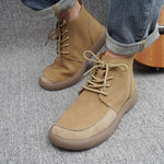 MEN'S RETRO SOFT-SOLED CASUAL LACE-UP BOOTS 71632708S